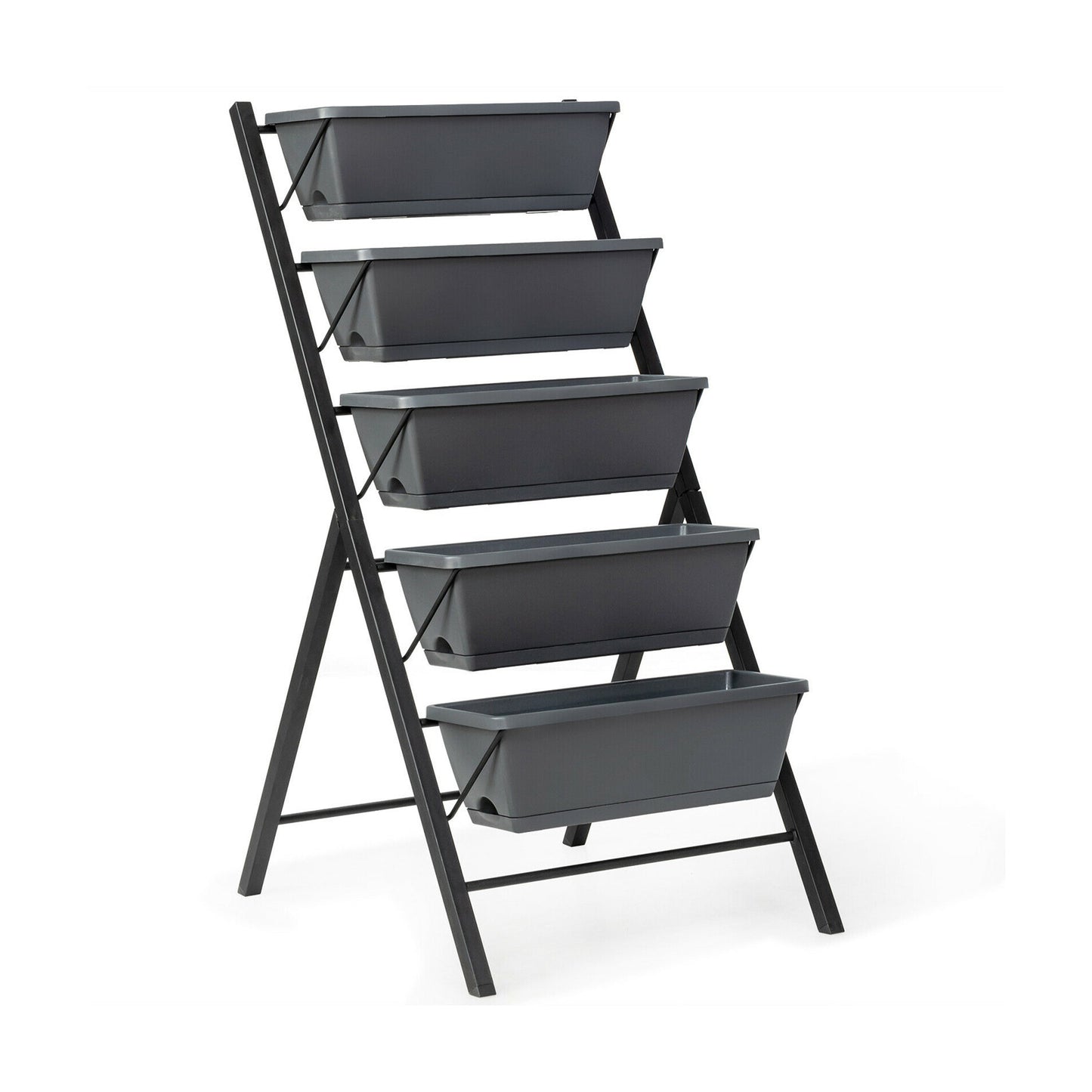 5-Tier Raised Garden Bed, Water Drainage, Flowers Vegetables, Black Raised Garden Beds at Gallery Canada
