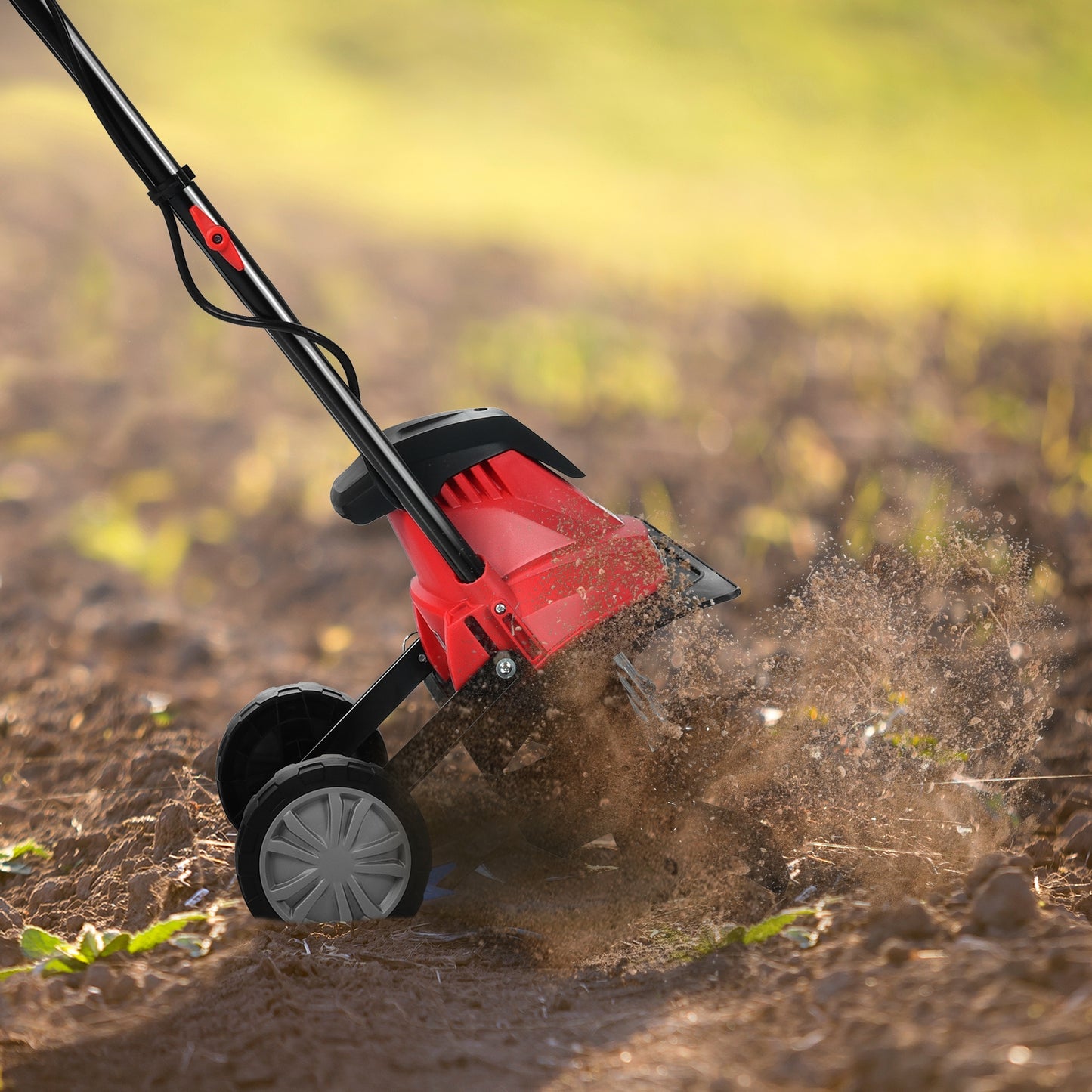 14-Inch 10 Amp Corded Electric Tiller, 9-Inch Tilling Depth, Black, Red Garden Tools at Gallery Canada
