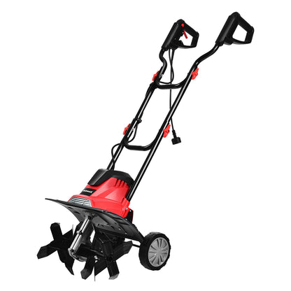 14-Inch 10 Amp Corded Electric Tiller, 9-Inch Tilling Depth, Black, Red Garden Tools at Gallery Canada