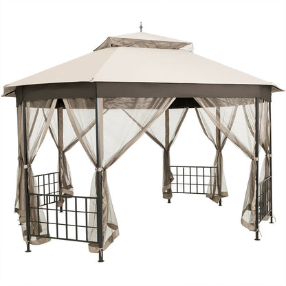 10'x12' Octagonal Patio Gazebo, Beige Gazebos at Gallery Canada