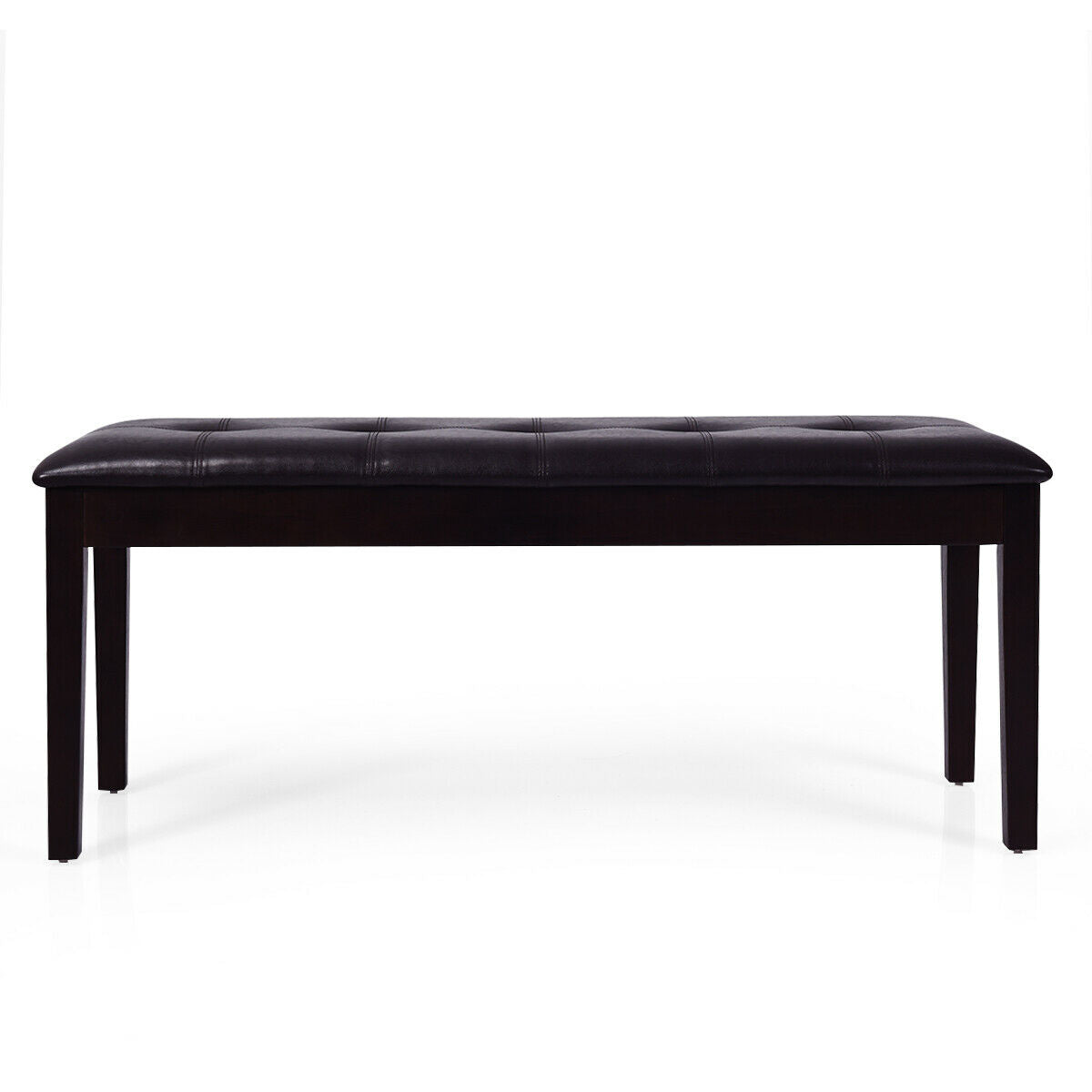 Upholstered Dining Room Bench, Solid Wood, Button Tufted, Brown Ottomans at Gallery Canada