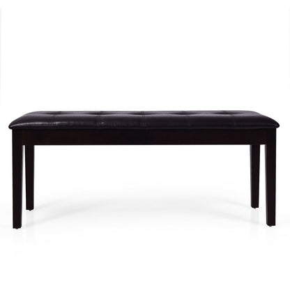 Upholstered Dining Room Bench, Solid Wood, Button Tufted, Brown Ottomans at Gallery Canada