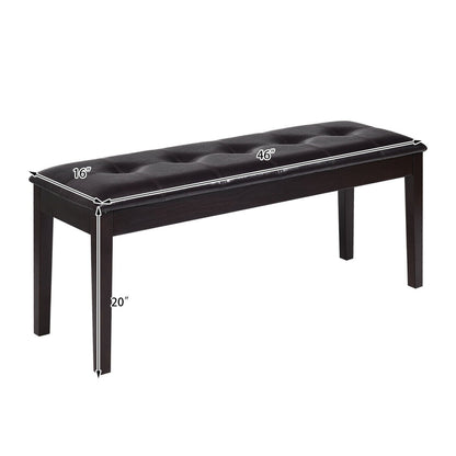Upholstered Dining Room Bench, Solid Wood, Button Tufted, Brown Ottomans at Gallery Canada