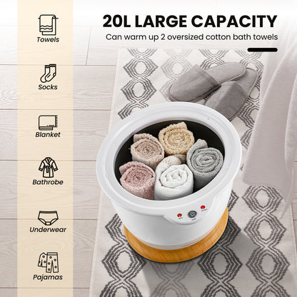 Towel Warmer Bucket With Fragrance Holder, Auto Shut, White Massage at Gallery Canada