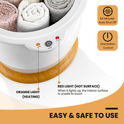 Towel Warmer Bucket With Fragrance Holder, Auto Shut, White Massage at Gallery Canada