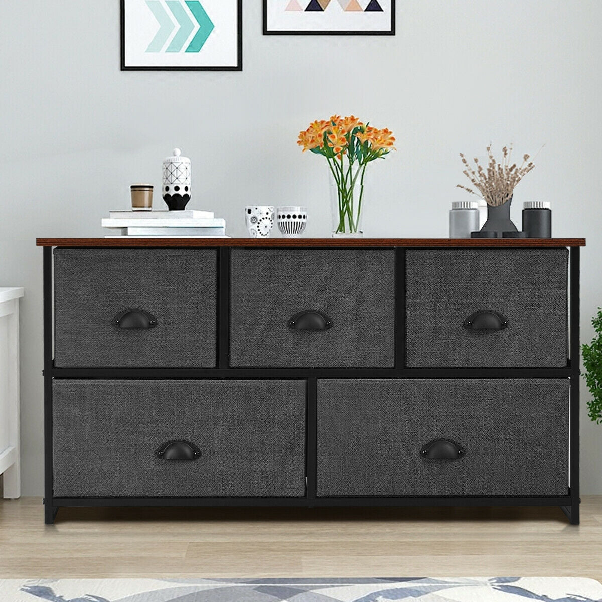 Wood Dresser Storage Unit, Side Table Display Organizer, Gray Dressers & Chests at Gallery Canada