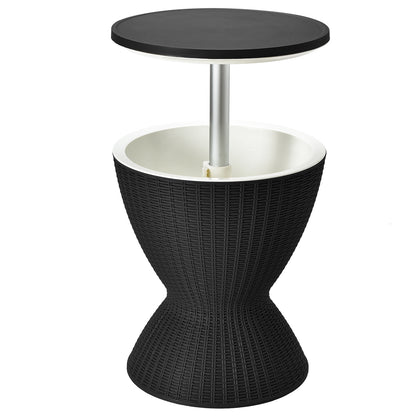 8 Gallon Patio Rattan Cooler Bar Table, Adjust Ice Bucket, Black Patio Bar Furniture at Gallery Canada