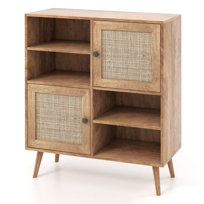 Rattan Buffet Cabinet, 2 Doors, 2 Cubbies, Natural Sideboards Cabinets & Buffets at Gallery Canada