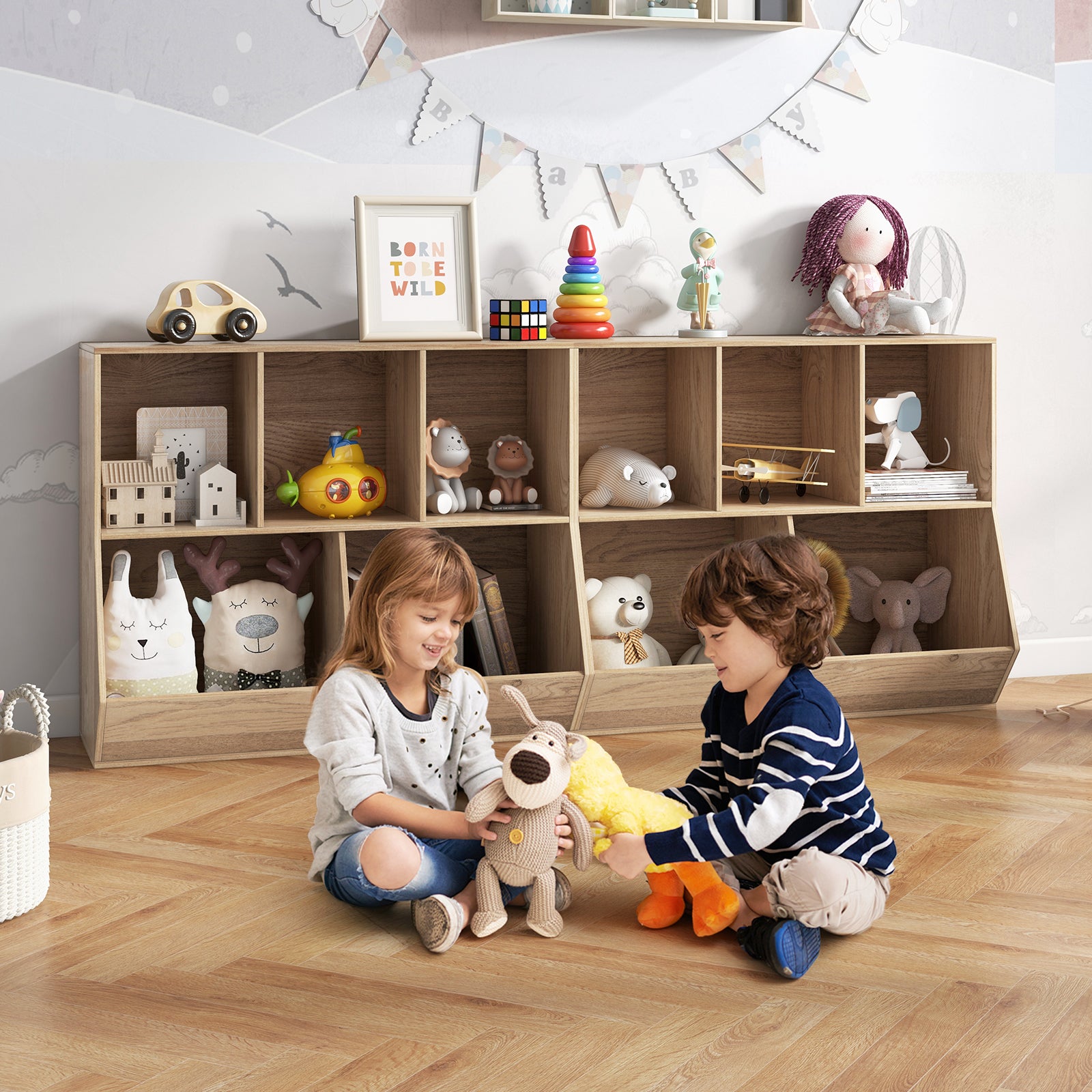 5-Cube Wooden Kids Toy Storage Organizer, Natural Kids Storage at Gallery Canada