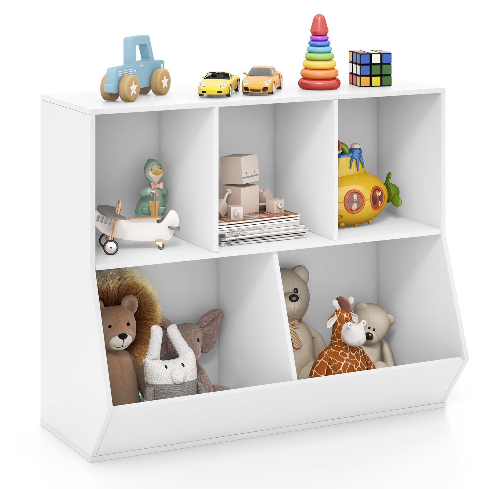 5-Cube Wooden Kids Toy Storage Organizer, White Kids Storage at Gallery Canada