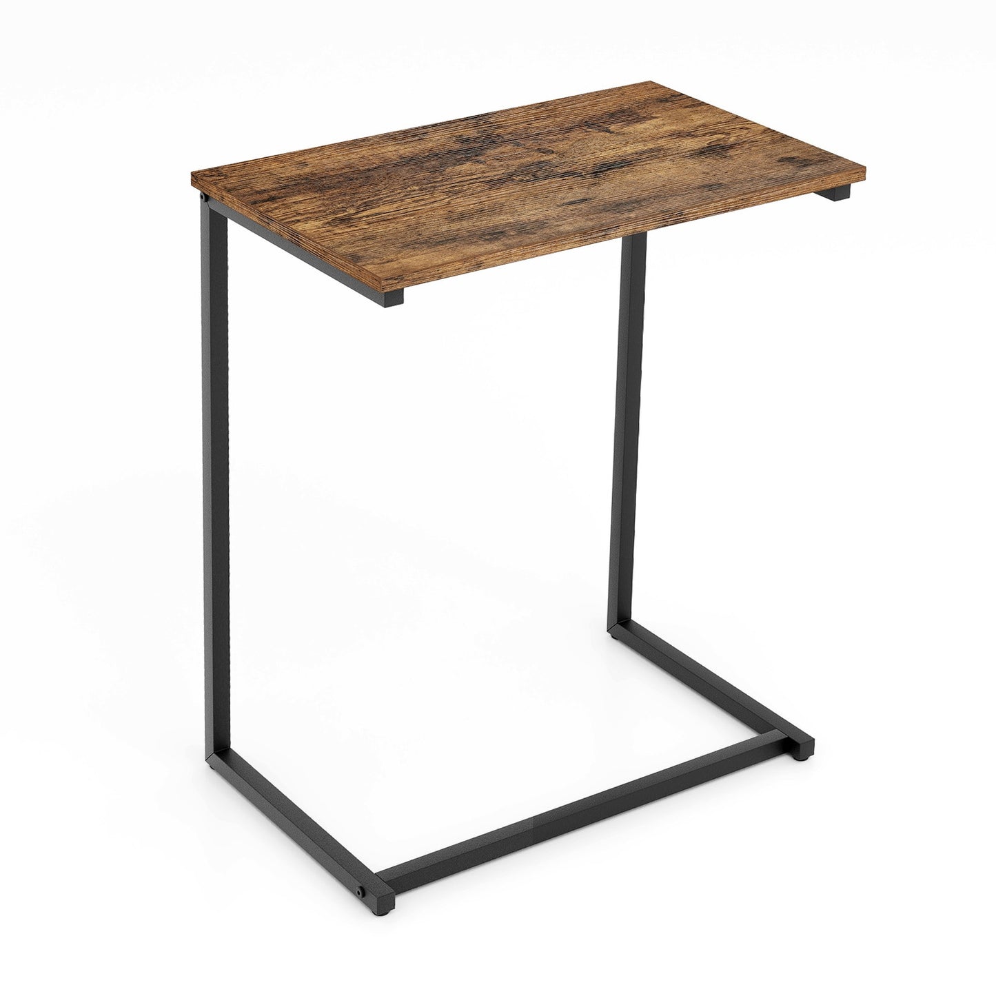 Industrial End Table, C-Shaped Metal Frame, Rustic Brown End & Side Tables Rustic Brown at Gallery Canada