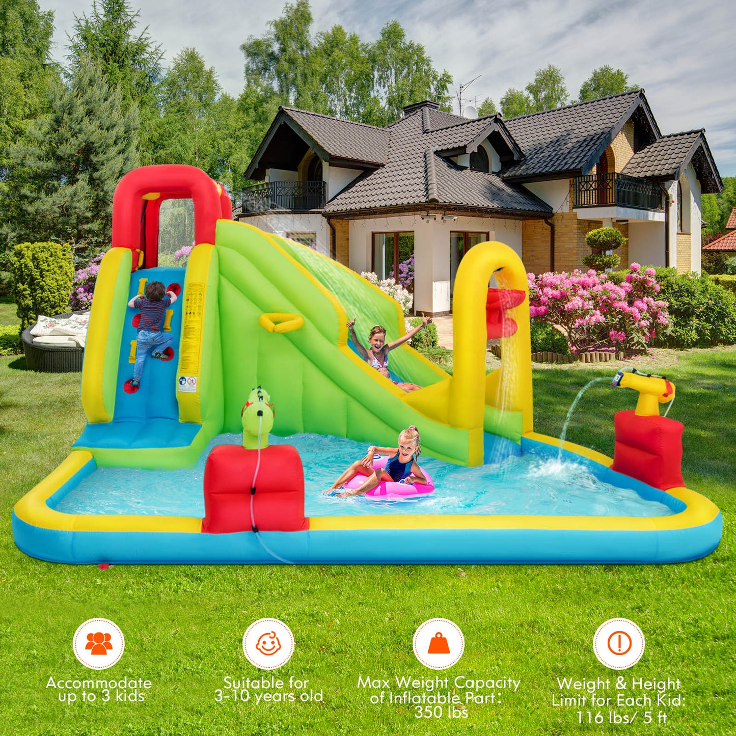 Inflatable Splash Jump Slide Water Bounce Without Blower Bounce House at Gallery Canada