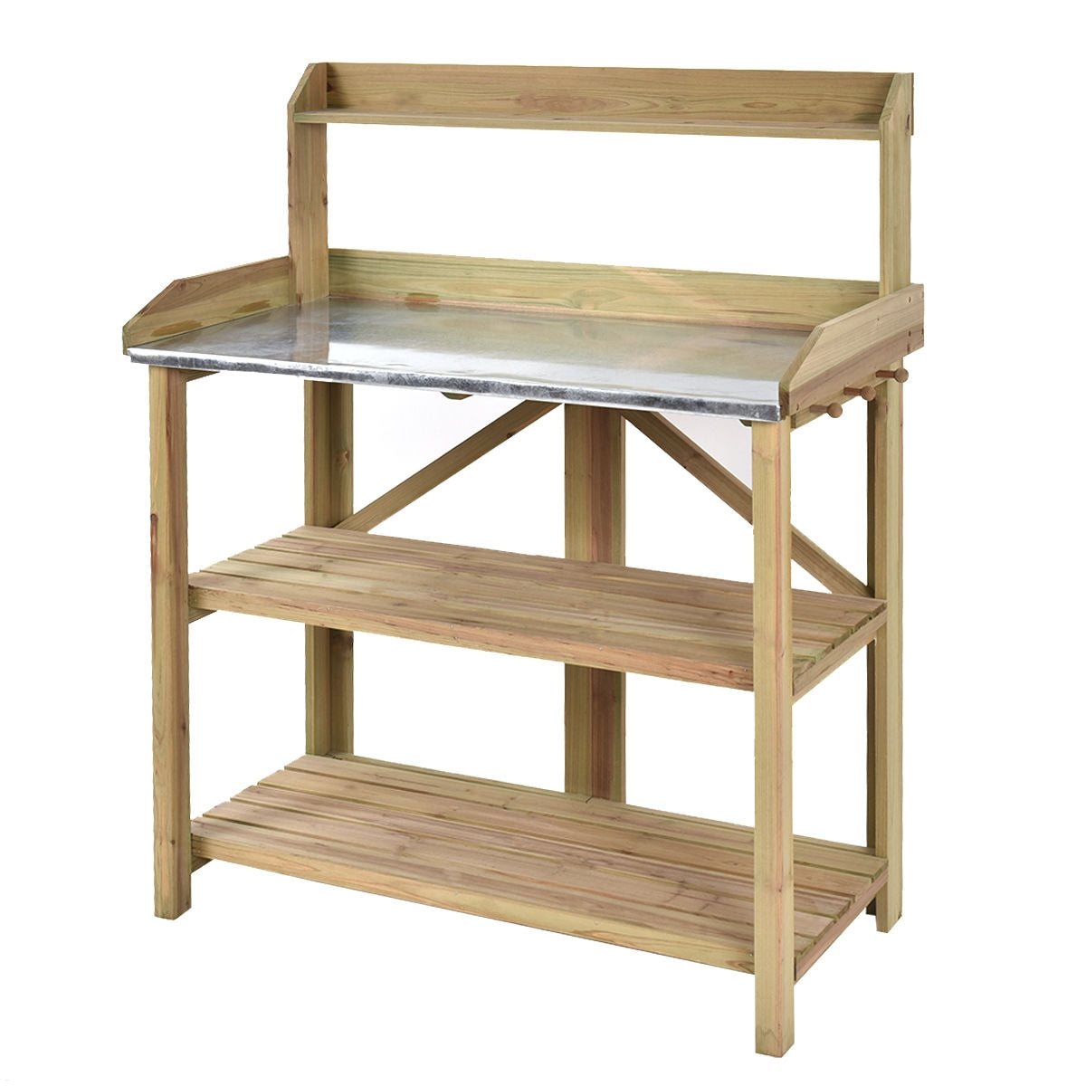 Wooden Planting Bench Work Station, Gray Potting Benches & Tables at Gallery Canada