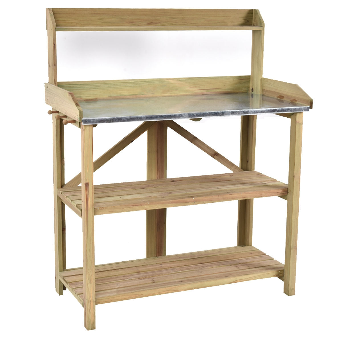 Wooden Planting Bench Work Station, Gray Potting Benches & Tables at Gallery Canada