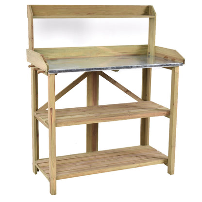 Wooden Planting Bench Work Station, Gray Potting Benches & Tables at Gallery Canada