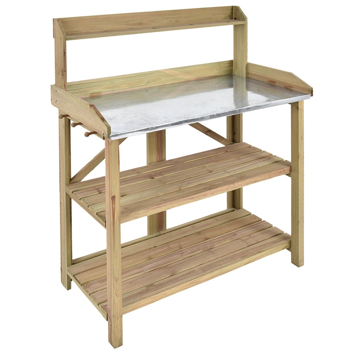 Wooden Planting Bench Work Station, Gray Potting Benches & Tables at Gallery Canada
