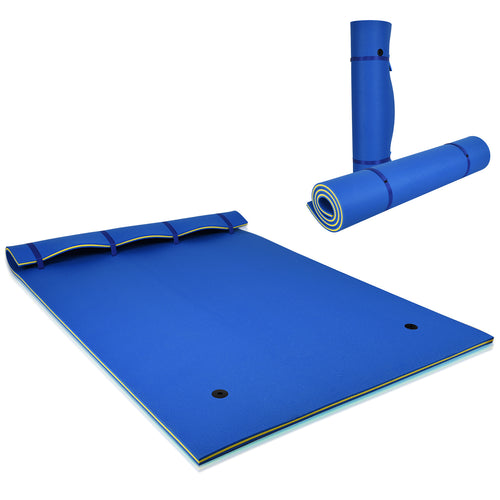 9' x 6' Floating Water Pad, 3 Layer Foam Mat, Blue