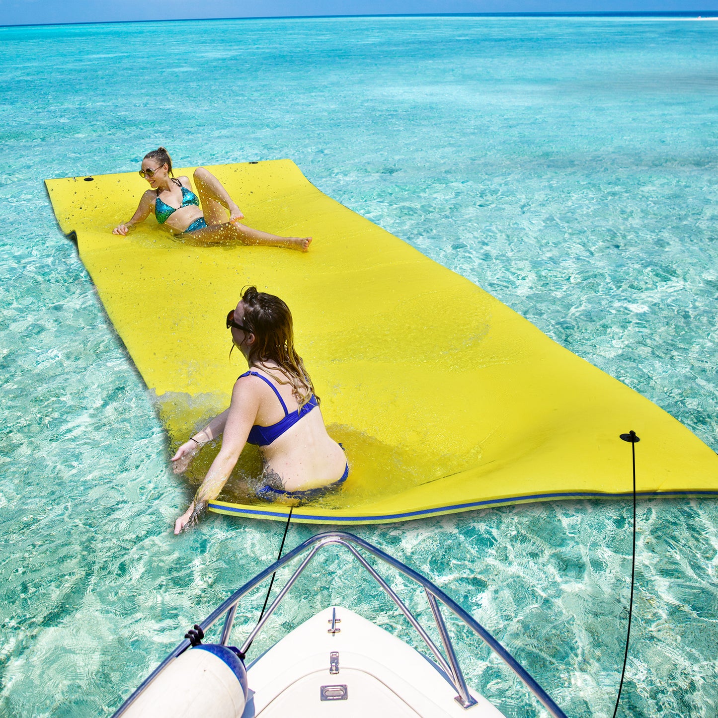 9' x 6' Floating Water Pad, 3 Layer Foam Mat, Yellow Swimming at Gallery Canada