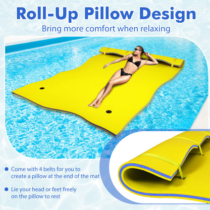 9' x 6' Floating Water Pad, 3 Layer Foam Mat, Yellow Swimming at Gallery Canada