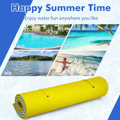 9' x 6' Floating Water Pad, 3 Layer Foam Mat, Yellow Swimming at Gallery Canada