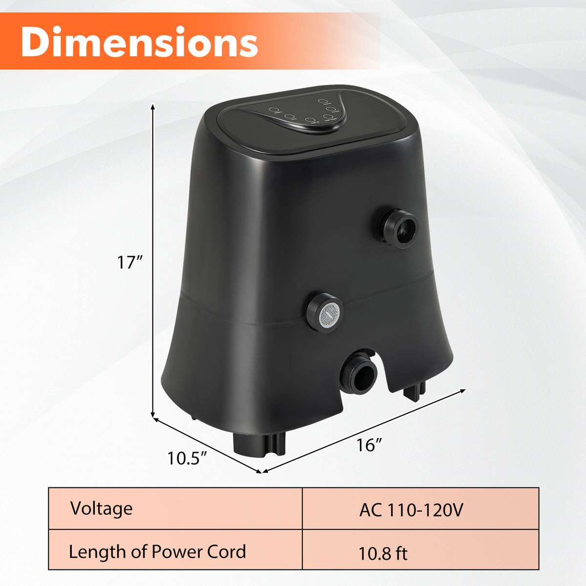 1350W Electric Heater Pump, Touch Panel, LED Display, Black Swimming Pools at Gallery Canada