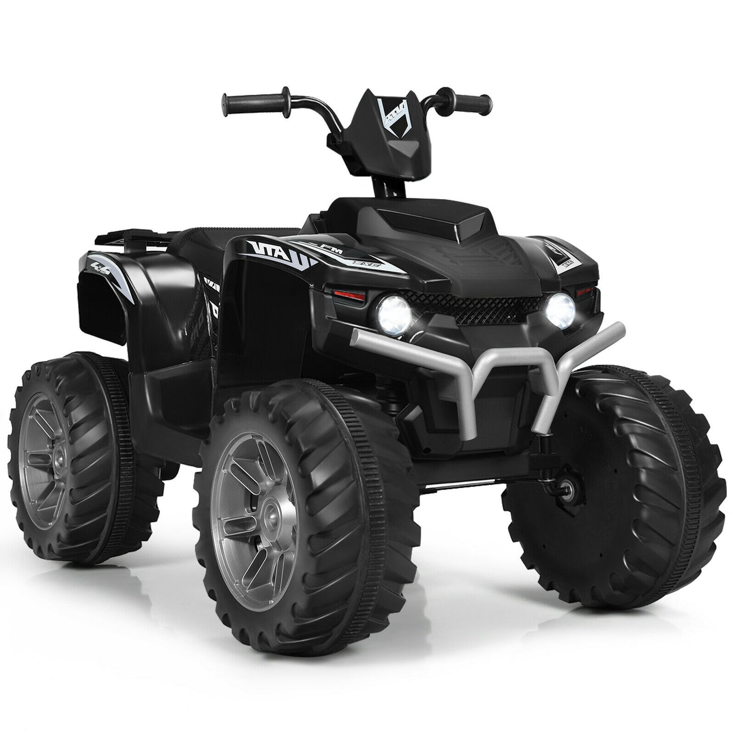 12V Kids Ride On ATV With LED Lights, Treaded Tires, Black Powered Ride On Toys at Gallery Canada