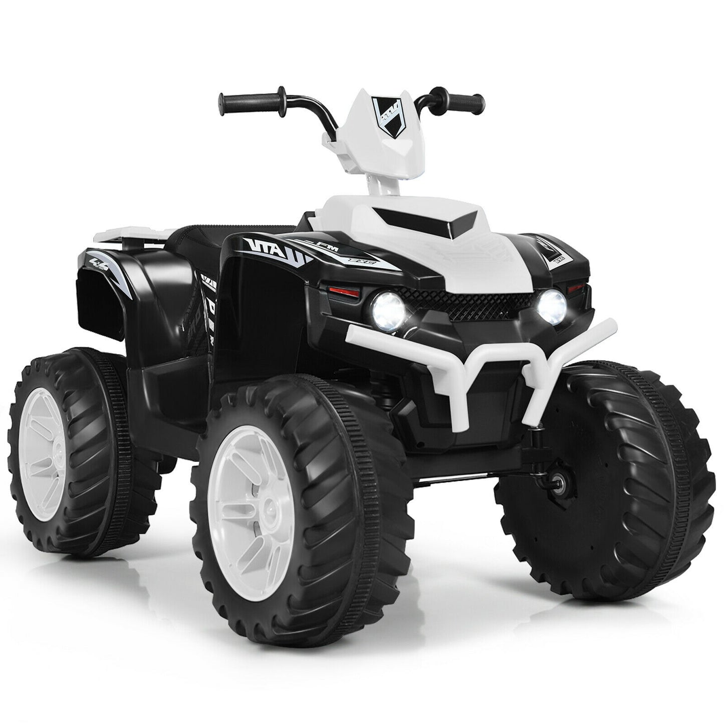 12V Kids Ride On ATV, LED Lights, Treaded Tires, White Powered Ride On Toys at Gallery Canada