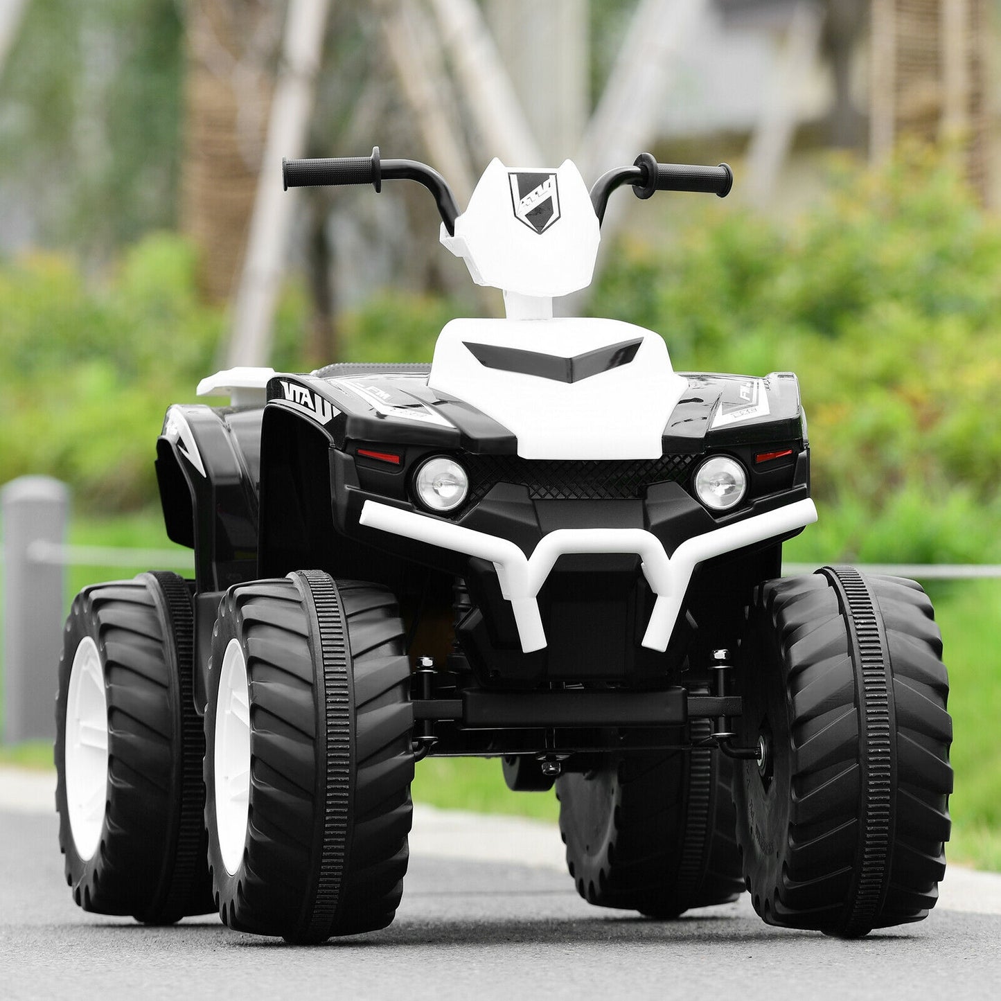 12V Kids Ride On ATV, LED Lights, Treaded Tires, White Powered Ride On Toys at Gallery Canada