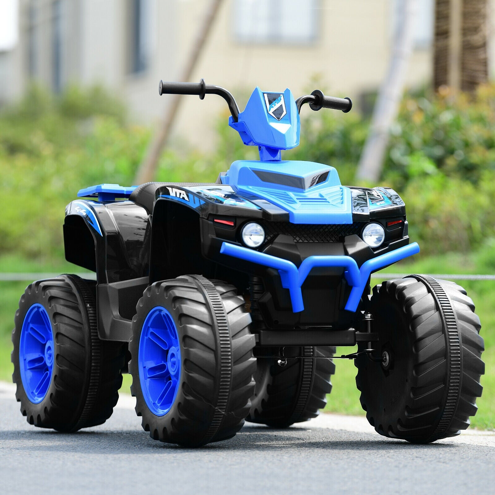 Kids Ride On ATV, 12V, LED Lights, Treaded Tires, Navy Powered Ride On Toys at Gallery Canada