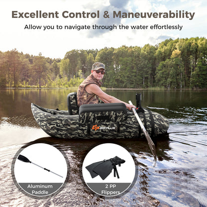 Inflatable Fishing Float With Adjustable Straps, Storage Pockets, Camouflage Surfing at Gallery Canada