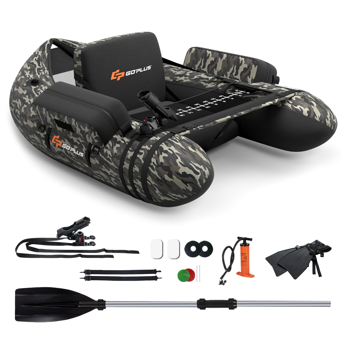Inflatable Fishing Float With Adjustable Straps, Storage Pockets, Camouflage Surfing at Gallery Canada