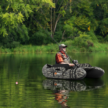 Inflatable Fishing Float With Adjustable Straps, Storage Pockets, Camouflage Surfing at Gallery Canada