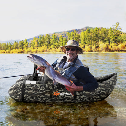 Inflatable Fishing Float With Adjustable Straps, Storage Pockets, Camouflage Surfing at Gallery Canada