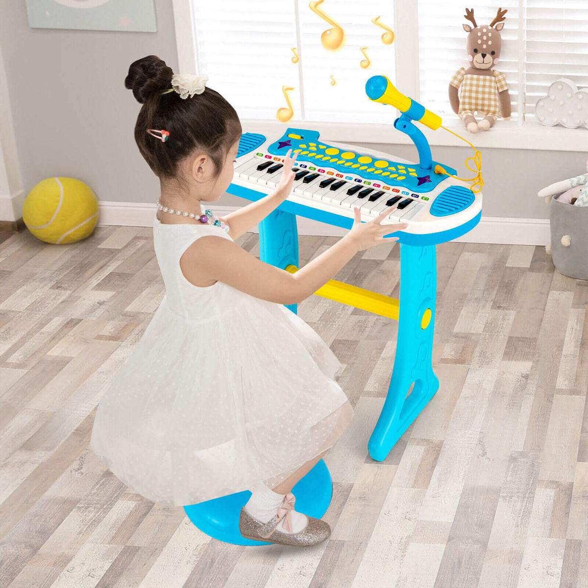 31-Key Kids Piano Keyboard Toy, With Microphone, Multiple Sounds, Blue Musical Toys at Gallery Canada