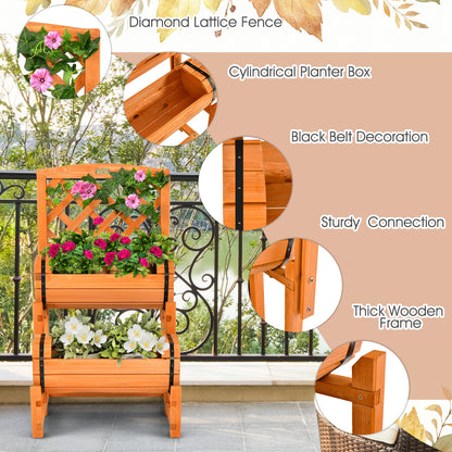 2-Tier Raised Garden Bed, 2 Cylindrical Planter Boxes, Trellis, Orange Raised Garden Beds at Gallery Canada
