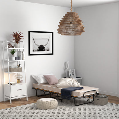 75 x 31.5 Inch Folding Guest Bed, Memory Foam Mattress, Black and Beige Folding Beds at Gallery Canada