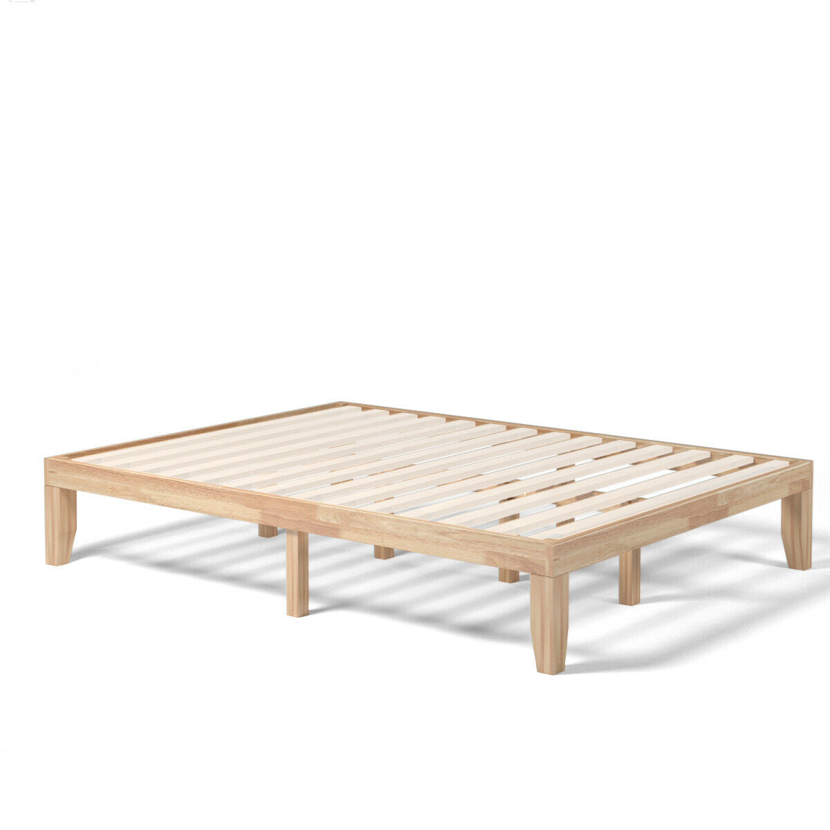 Queen Size 14 Inch Wooden Bed Frame, Natural Simple Bed Frame Natural at Gallery Canada