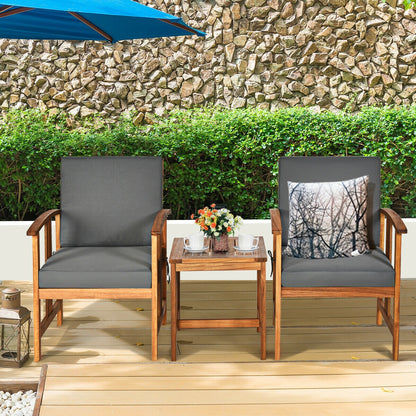 3 Pcs Solid Wood Patio Sofa Set, Gray Patio Conversation Sets at Gallery Canada