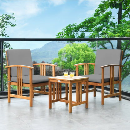 3 Pcs Solid Wood Patio Sofa Set, Gray Patio Conversation Sets at Gallery Canada