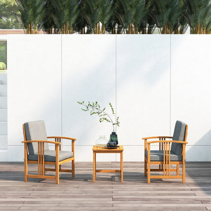 3 Pcs Solid Wood Patio Sofa Set, Gray Patio Conversation Sets at Gallery Canada