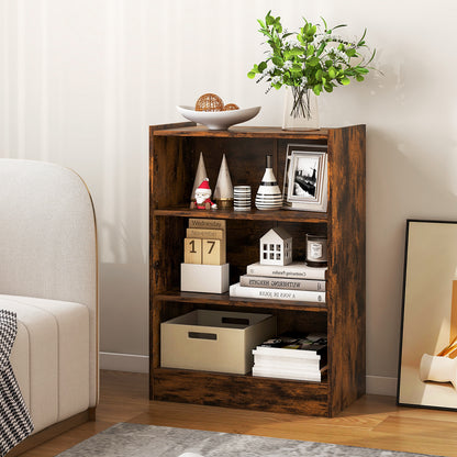 3-Tier Bookcase, Adjustable Shelves, Rustic Brown Bookcases at Gallery Canada