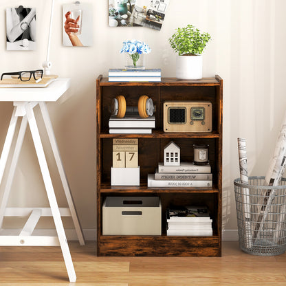 3-Tier Bookcase, Adjustable Shelves, Rustic Brown Bookcases at Gallery Canada