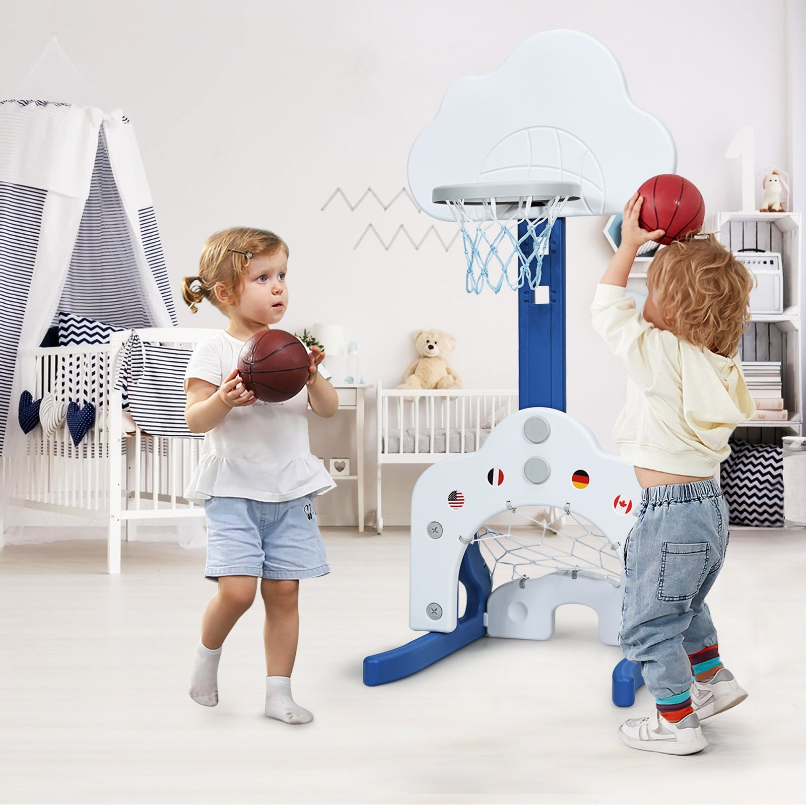 3-In-1 Kids Basketball Hoop Set, White Toy Sports at Gallery Canada