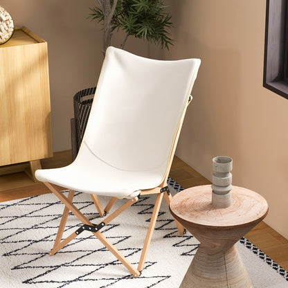 Set Of 2 Bamboo Dorm Chair With Storage Pocket, Beige Camping Furniture at Gallery Canada