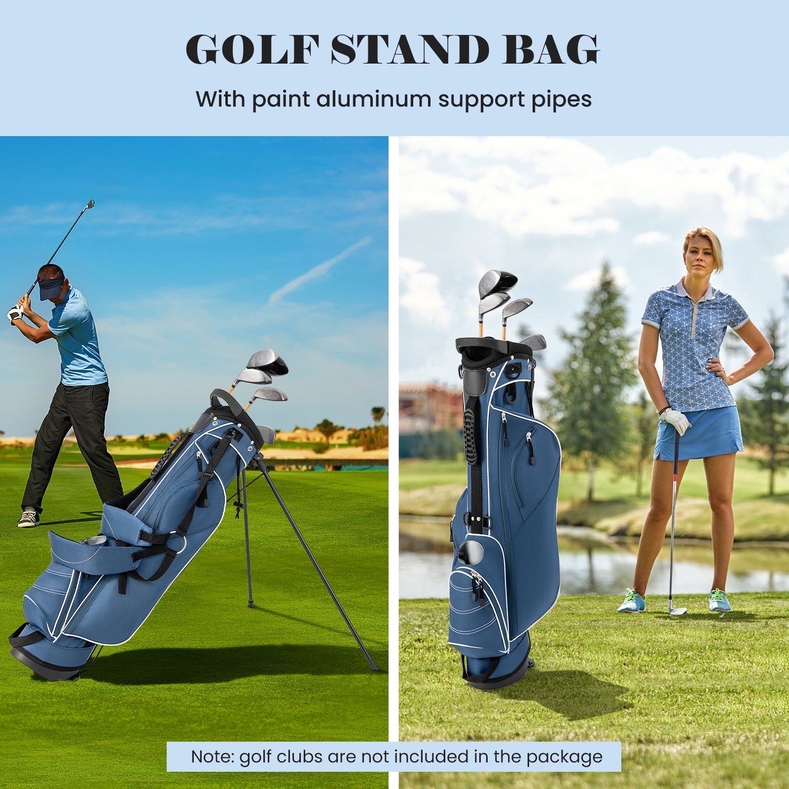 Golf Stand Cart Bag, 4 Way Divider, Blue Golf at Gallery Canada