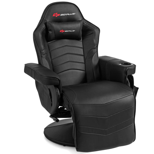 Ergonomic High Back Massage Gaming Chair, Black Gaming Chairs Black at Gallery Canada