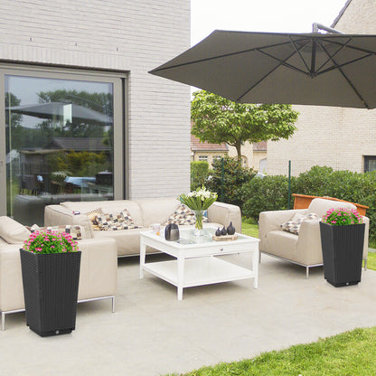 Outdoor Wicker Flower Pot Set, 2-Piece, Black Raised Garden Beds at Gallery Canada
