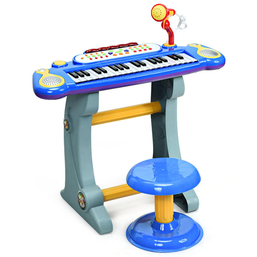 37 Key Electronic Keyboard, Kids Toy Piano, Blue