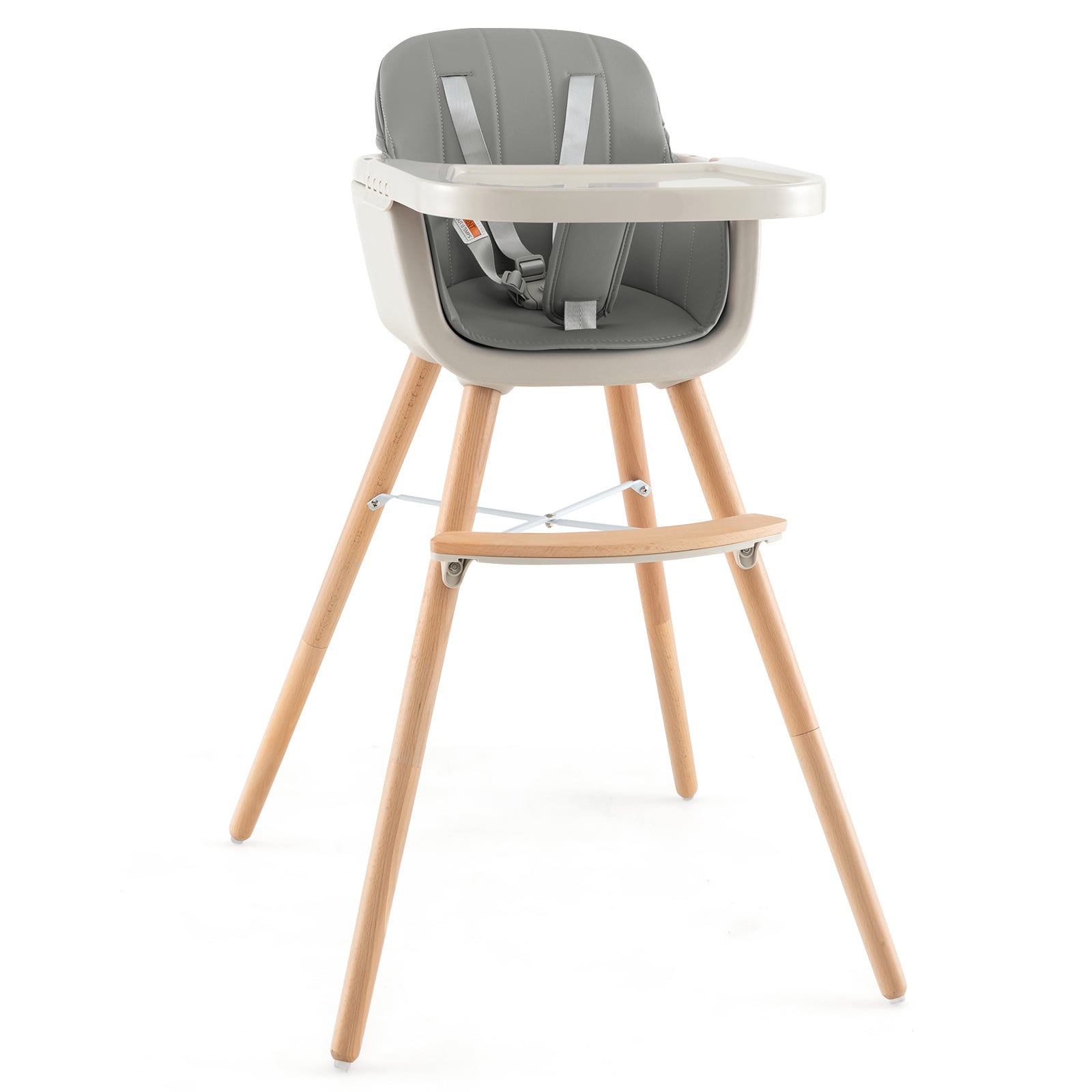 3-in-1 Convertible Wooden High Chair, Gray High Chairs Gray at Gallery Canada