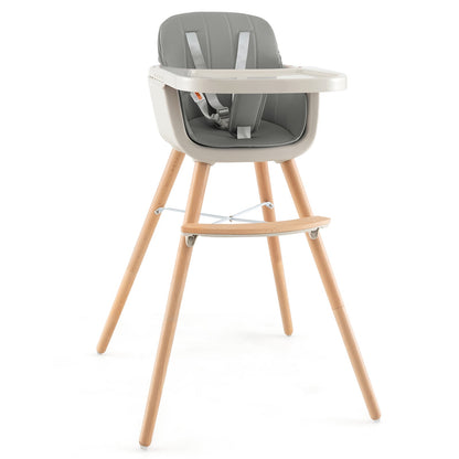 3-in-1 Convertible Wooden High Chair, Gray High Chairs Gray at Gallery Canada